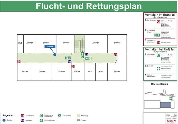 Flucht- und Rettungspläne